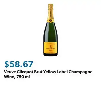 Sam's Club Veuve Clicquot Brut Yellow Label Champagne Wine offer