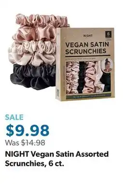 Sam's Club NIGHT Vegan Satin Assorted Scrunchies, 6 ct offer