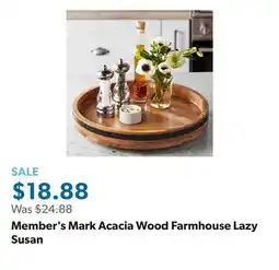 Sam's Club Member's Mark Acacia Wood Farmhouse Lazy Susan offer
