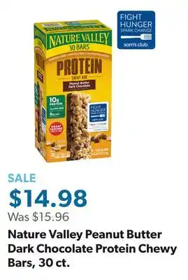 Sam's Club Nature Valley Peanut Butter Dark Chocolate Protein Chewy Bars, 30 ct offer