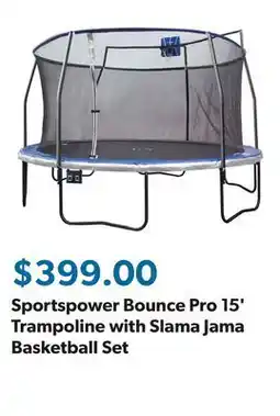 Sam's Club Sportspower Bounce Pro 15' Trampoline with Slama Jama Basketball Set offer