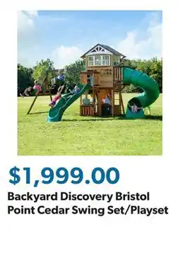 Sam's Club Backyard Discovery Bristol Point Cedar Swing Set/Playset offer