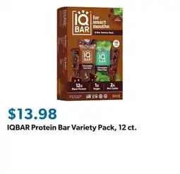 Sam's Club IQBAR Protein Bar Variety Pack, 12 ct offer