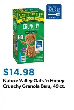 Sam's Club Nature Valley Oats 'n Honey Crunchy Granola Bars, 49 ct offer