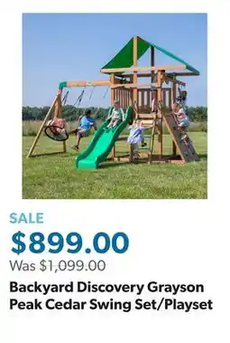 Sam's Club Backyard Discovery Grayson Peak Cedar Swing Set/Playset offer