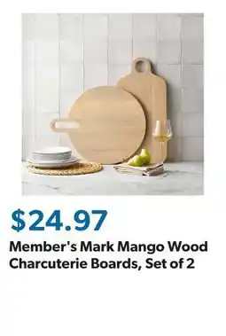 Sam's Club Member's Mark Mango Wood Charcuterie Boards, Set of 2 offer