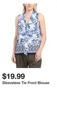 TJ Maxx Sleeveless Tie Front Blouse offer