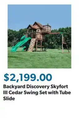 Sam's Club Backyard Discovery Skyfort III Cedar Swing Set with Tube Slide offer