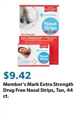 Sam's Club Member's Mark Extra Strength Drug Free Nasal Strips, Tan, 44 ct offer