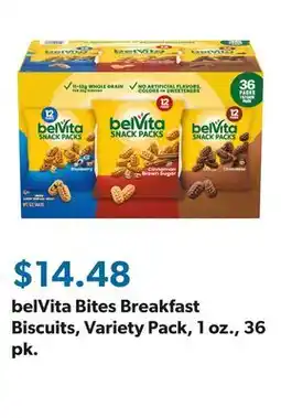 Sam's Club belVita Bites Breakfast Biscuits, Variety Pack, 1 oz., 36 pk offer