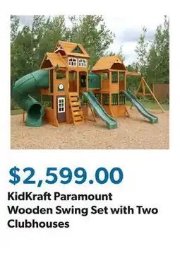 Sam's Club KidKraft Paramount Wooden Swing Set with Two Clubhouses offer