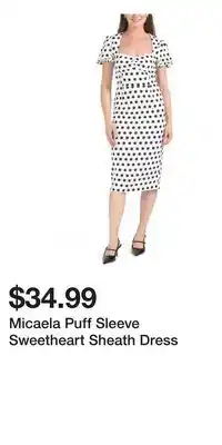 TJ Maxx Micaela Puff Sleeve Sweetheart Sheath Dress offer