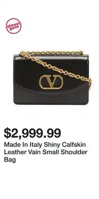 TJ Maxx Made In Italy Shiny Calfskin Leather Vain Small Shoulder Bag offer