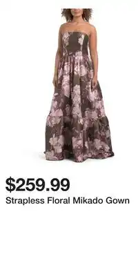 TJ Maxx Strapless Floral Mikado Gown offer