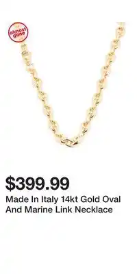 TJ Maxx Made In Italy 14kt Gold Oval And Marine Link Necklace offer