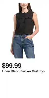 TJ Maxx Linen Blend Trucker Vest Top offer