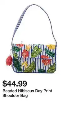 TJ Maxx Beaded Hibiscus Day Print Shoulder Bag offer