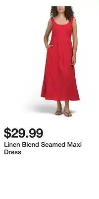 TJ Maxx Linen Blend Seamed Maxi Dress offer