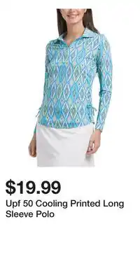 TJ Maxx Upf 50 Cooling Printed Long Sleeve Polo offer