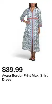 TJ Maxx Avara Border Print Maxi Shirt Dress offer