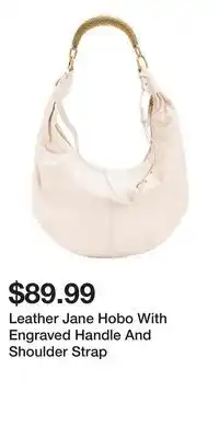 TJ Maxx Leather Jane Hobo With Engraved Handle And Shoulder Strap offer