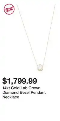 TJ Maxx 14kt Gold Lab Grown Diamond Bezel Pendant Necklace offer