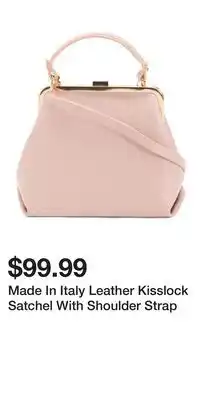 TJ Maxx Made In Italy Leather Kisslock Satchel With Shoulder Strap offer
