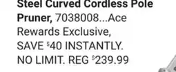 Ace Hardware DEWALT Steel Curved Cordless Pole Pruner offer