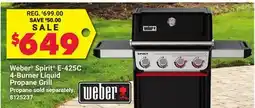 Ace Hardware Weber Spirit E-425C 4-Burner Liquid Propane Grill offer