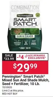 Ace Hardware Pennington Smart Patch Mixed Sun And Shade Mulch, Seed + Fertilizer, 10 Lb offer