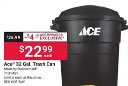 Ace Hardware Ace 32 Gal. Trash Can offer
