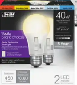 Ace Hardware Feit Electric Adjustable LED Bulb 2/Pk offer