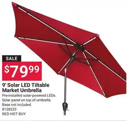 Ace Hardware 9' Solar LED Tiltable Market Umbrella offer
