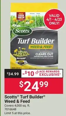 Ace Hardware Scotts Turf Builder Weed & Feed offer