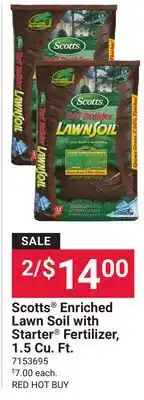 Ace Hardware Scotts Enriched Lawn Soil with Starter Fertilizer, 1.5 Cu. Ft offer