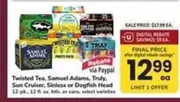 Safeway Twisted Tea, Samuel Adams, Truly, Sun Cruiser, Sinless or Dogfish Head offer