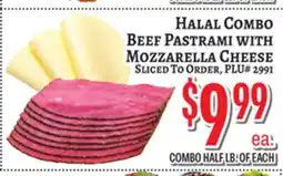 Trade Fair Supermarket Halal Combo Beef Pastrami with Mozzarella Cheese offer