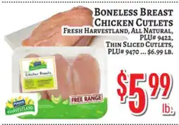 Trade Fair Supermarket BONELESS BREAST CHICKEN CUTLETS offer