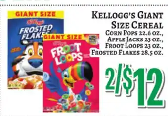 Trade Fair Supermarket Kellogg's GIANT SIZE CEREAL offer