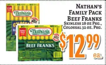 Trade Fair Supermarket Nathan's FAMILY PACK BEEF FRANKS offer