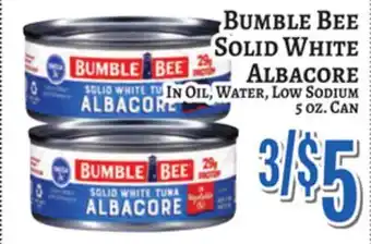 Trade Fair Supermarket Bumble Bee SOLID WHITE ALBACORE offer