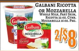 Trade Fair Supermarket Galbani Ricotta or Mozzarella offer