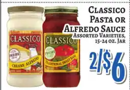 Trade Fair Supermarket CLASSICO PASTA OR ALFREDO SAUCE offer