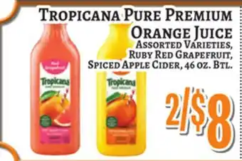 Trade Fair Supermarket TROPICANA PURE PREMIUM ORANGE JUICE offer