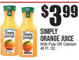 Extra Supermarket SIMPLY ORANGE JUICE offer