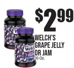 Extra Supermarket WELCH'S GRAPE JELLY OR JAM offer