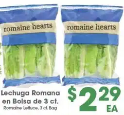 Arteagas Food Center Romaine lettuce offer
