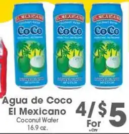 Arteagas Food Center Agua de Coco El Mexicano offer