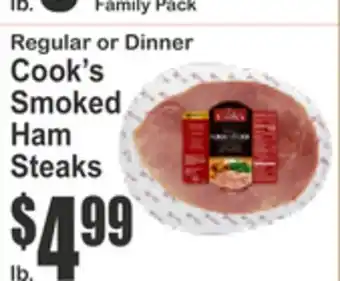 SuperFresh Regular or Dinner Cook's Smoked Ham Steaks offer