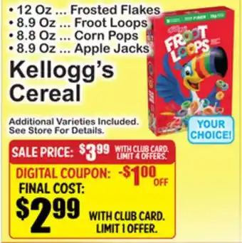 SuperFresh Kellogg's Cereal offer